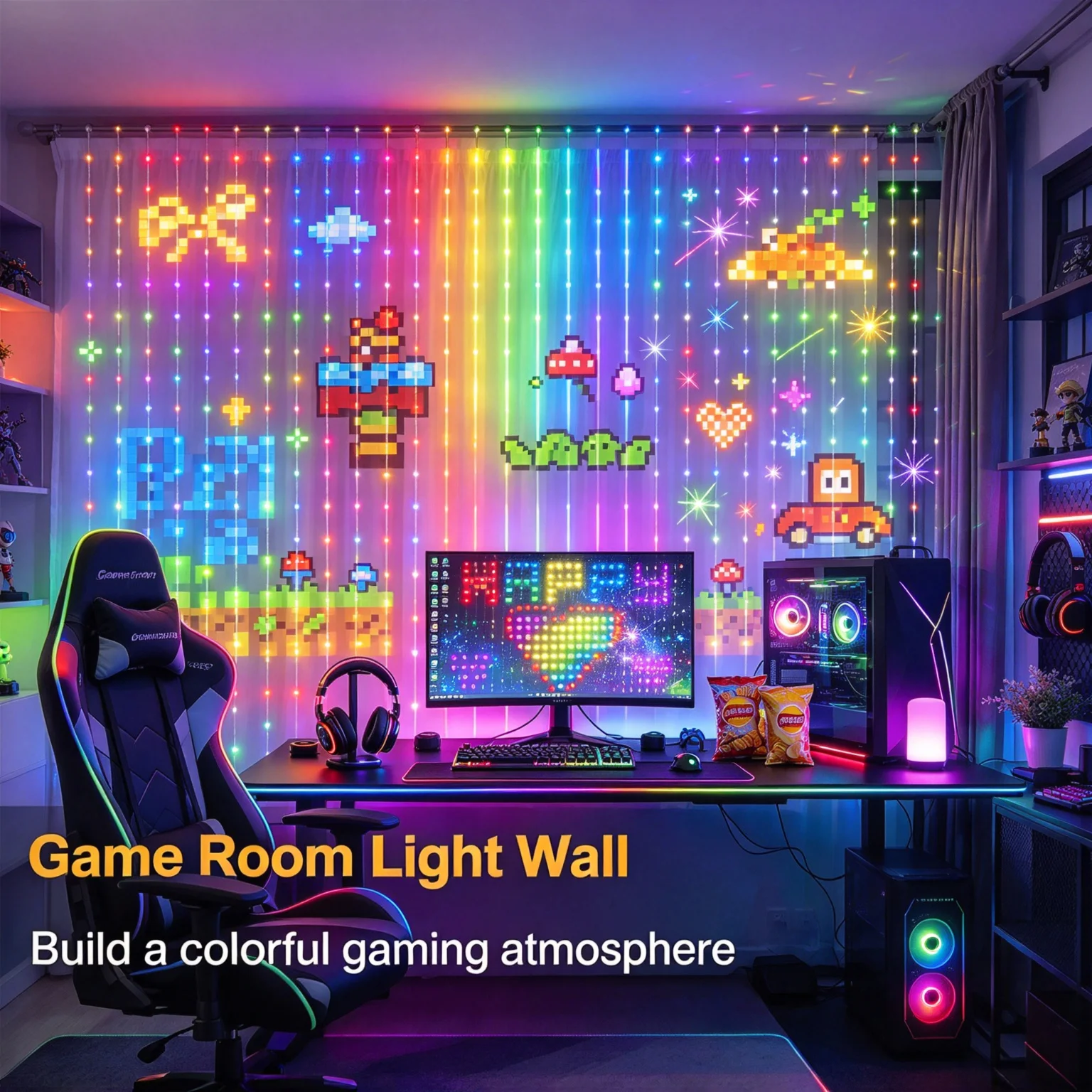 Smart LED Curtain String Light - đánh giá và giá Home Decor Free App